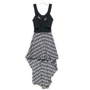 Reverse CutOut High Low Cage Dress S Monochrome Whimsigoth Fairy Grunge Punk Y2K